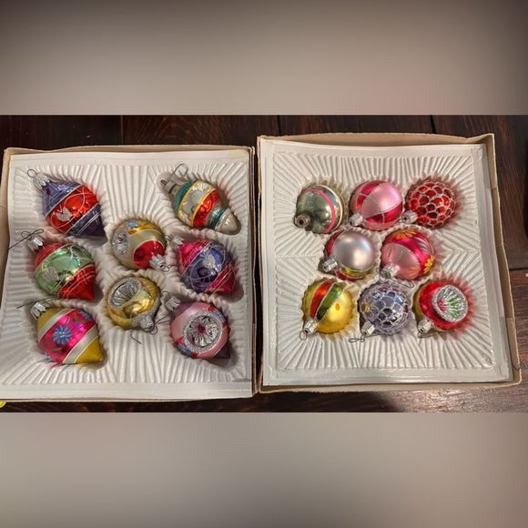 Vintage Holiday Vintage Christmas Ornaments 2 3 Glass Vintage Made